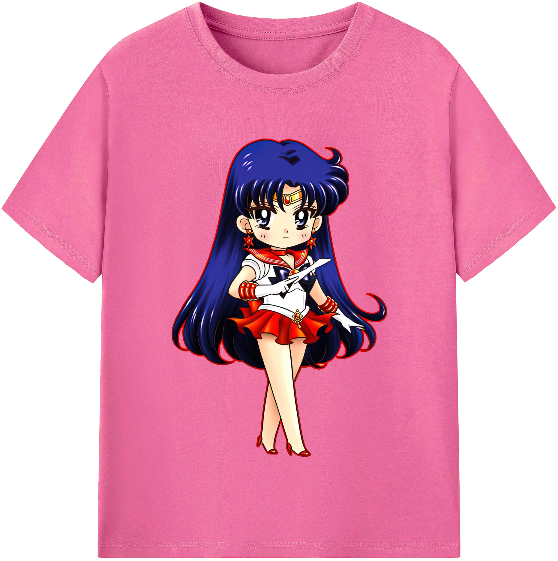 （画像用） 美少女戦士セーラームーン 火野レイ ひの レイ Sailor Moon Hino Rei （セーラーマーズ,Sailor Mars） レディースカジュアルプリントTシャツ（綿100％）